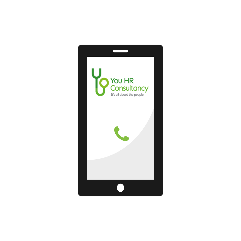 Smart phone with You HR Logo